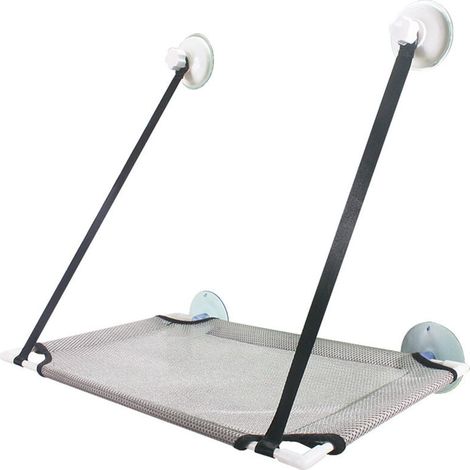 Hamac Pour Chat - Support Fenêtre Avec Ventouses - Convient Vitres Lisses - Charge Max 20 kg - Dimensions 67 x 40 cm - 1 Pièce