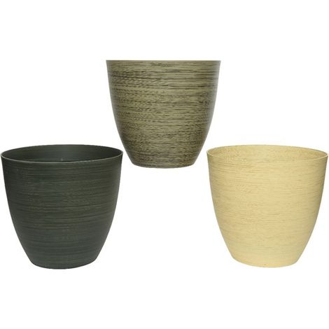 VASO CONICO D.33XH30CM IN PLASTICA TORTORA / VERDE (1/5)