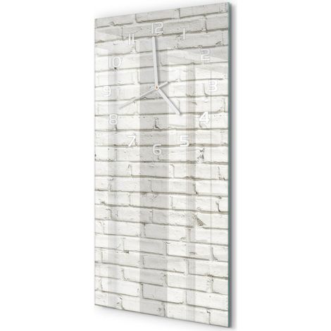 Horloge Murale Rectangulaire Verticale Cadeau Original Design Moderne Mur de briques 30x60 cm (1/5)