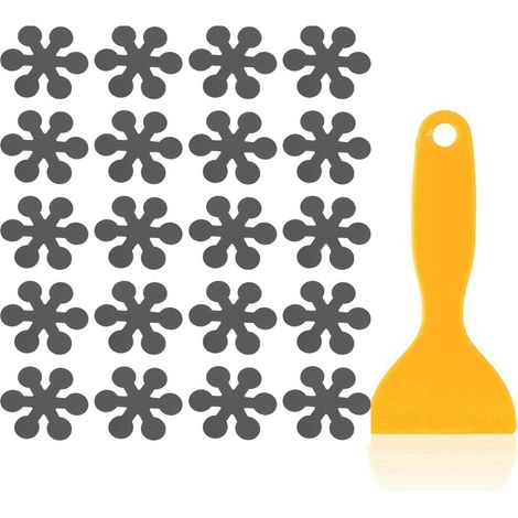 Anti-Rutsch-Badewannenaufkleber 8 x 8 cm, 20er-Pack Schneeflocken-Sicherheitsaufkleber mit Abstreifer für den Badewannenboden (1/4)