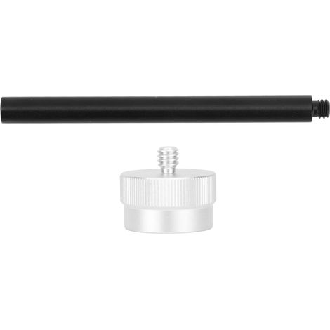 Support lampe réservoir en alliage d'aluminium, tige extensible filetée 1/4, adaptateur plat pour éclairage de camping extérieur, noir argenté (1/5)