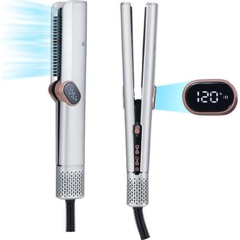 SENYA Silky Silver Wet & Dry Hair Straightener and Hair Dryer – Adjustable Heat, Temperature, and Air SpeedExceptional Quality (1/5)