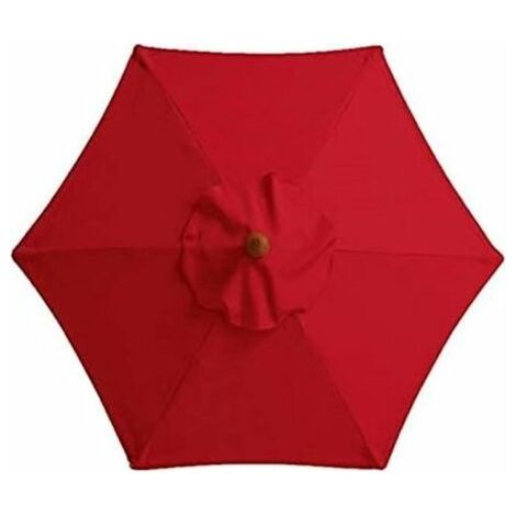 Housse De Rechange pour Parasol - 6 Baleines - 2 M/2,7 M/3 M - Imperméable - Anti-Ultraviolet - Tissu De Rechange (2.7M / 8.9Ft,Red)