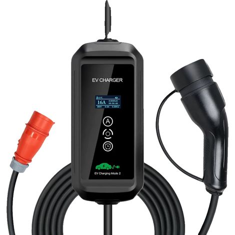 Chargeur EV Portable, Fonction Minuteur, Courant Réglable, 16A 3P TYPE2 11KW 5m, Type2 (1/2)
