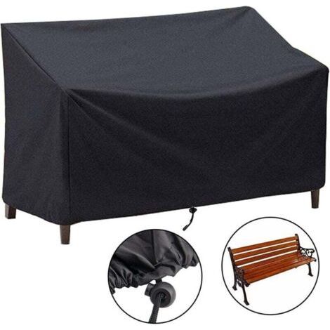 Housse de Protection pour Canapé Extérieure, 210D Oxford Résistante Aux UV Imperméable Housse (Noir,134x66x89cm)