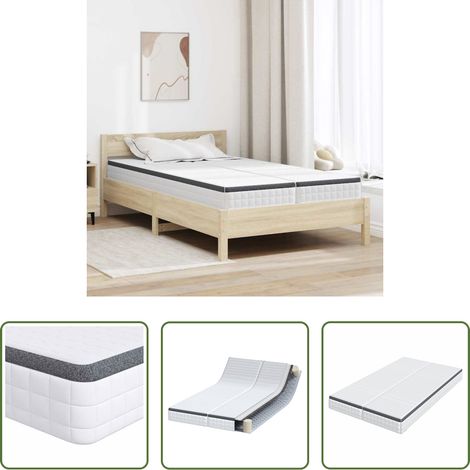 vidaXL Sommeil sur le côté -  Matelas 2 pcs Blanc et Gris 60 x 200 cm Printemps Bonell (1/5)