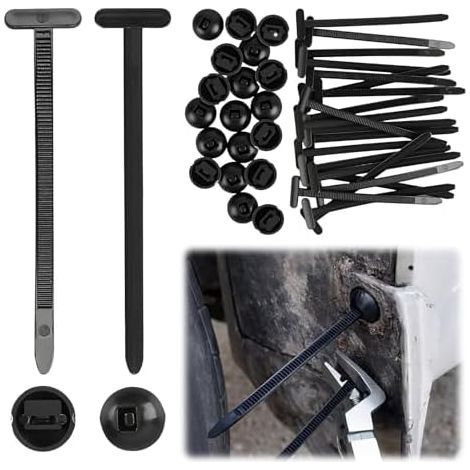 50 PCS Collier de Serrage, Serrage Plastique Universel Auto-Blocant Nylon Universels pour Réparation Automobile et Usage Quotidien, Résistantes UV, Fixe Ailes/Couvercles Moteur Sans Outil - (1/5)