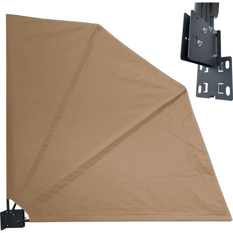 Sichtschutz Fächer 140 x 140 cm EASY MOUNT BEIGE Balkon Trennwand Windschutz Sonnenschutz