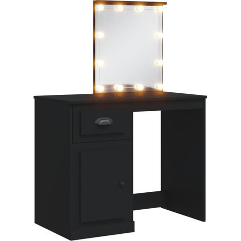 Coiffeuse avec lumières LED noir 90x42x132,5 (1/5)
