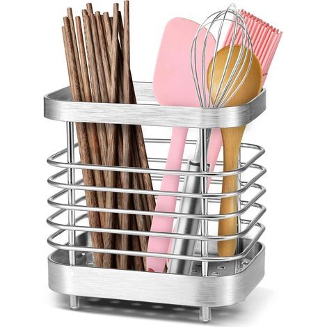 Scolaposate in acciaio inox, resistenti alla ruggine, portautensili da cucina - 2 pezzi (1/5)