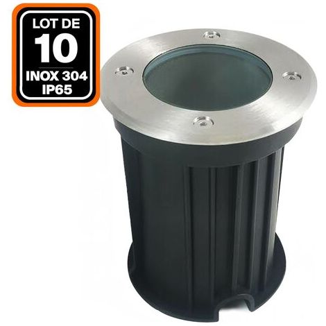NOLUXA Lot 10 Spots Encastrable de Sol Rond Inox 304 Exterieur IP65 GU10 pour gardin（Ampoule non incluse） (1/3)