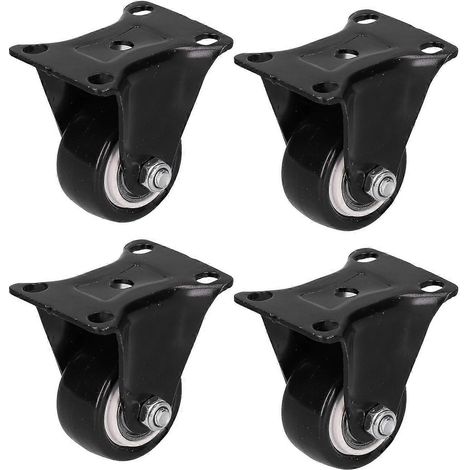 Lot de 4 roulettes robustes de 40 mm de diamètre, accessoires pour chariots, caisses et boîtes à outils, noires