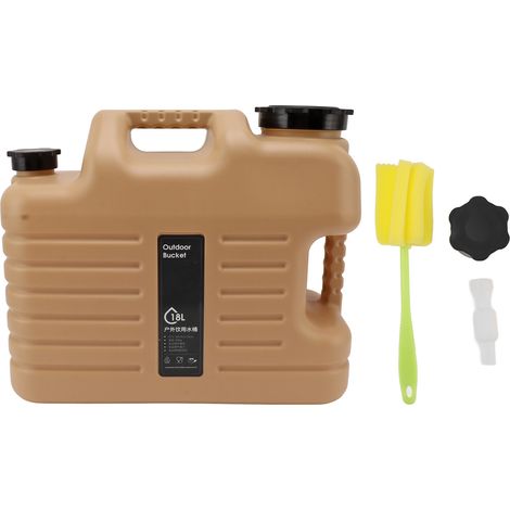 Seau de stockage de 18 L pour le camping, avec valve de vidange et couvercle étanche. (1/5)