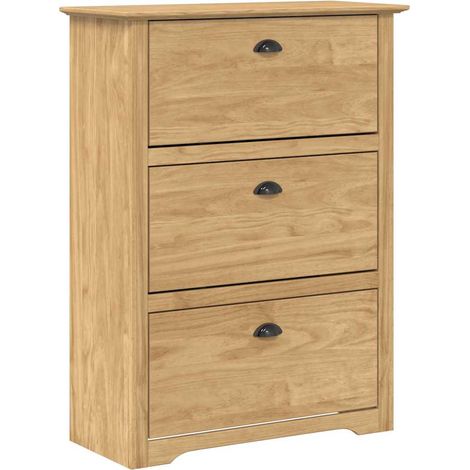 Shoe Rack BODO Honey Brown 80 x 35 x 118 cm Engineered Wood vidaXL