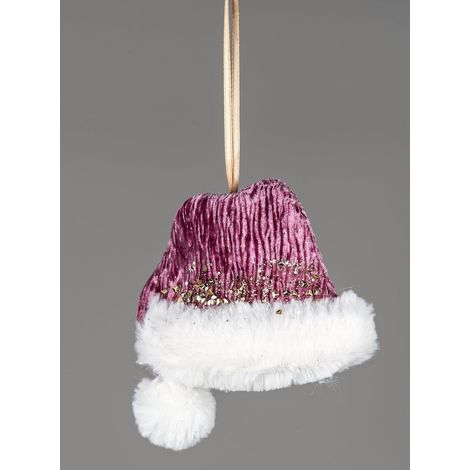 Pink Santa Hat 13x12cm - 3Pcs Christmas Hanging Decorations (1/3)