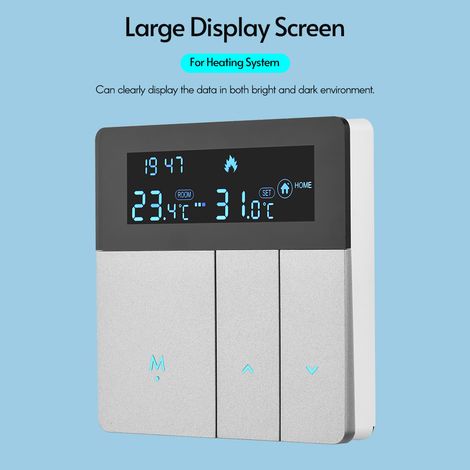 GARRYFIZH Thermostat programmable intelligent avec écran pour la régulation de la température ambiante, idéal pour la maison, l'école, le bureau et l'hôtel. (1/5)