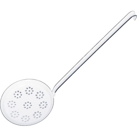 Riess Backschaufel Ø12cm mit Lochung Classic Weiss Emaille