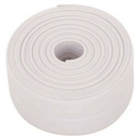 1PC(White)Rolls Waterproof Sealing Strip,Bathroom Seal,PVC Self-Adhesive Caulking Tape for Kitchen,Toilet WC,Bath (1/4)