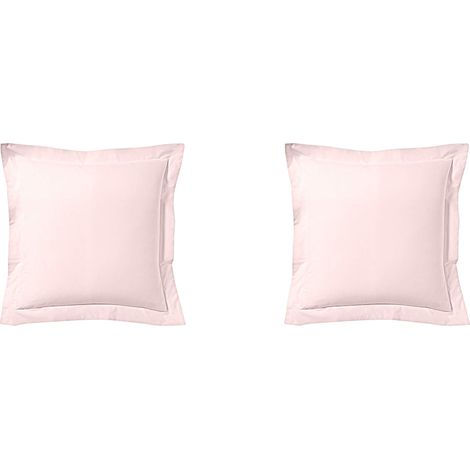 Lot de 2 taies d'oreiller rose aube 100% lin 65x65 cm (1/3)