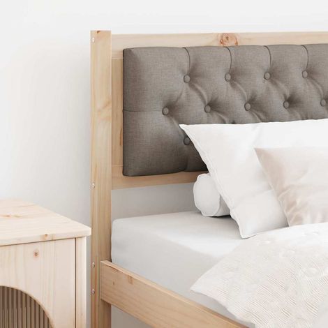 Tête de lit 90 cm en pin massif marron et taupe avec tissu respirant - PANGIVO (1/5)