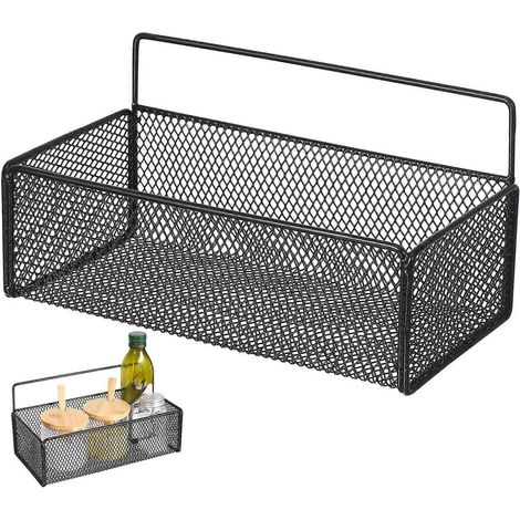 1 Ensemble d'étagères de salle de bain et de cuisine avec égouttoir et étagère de rangement (noir) (1/5)