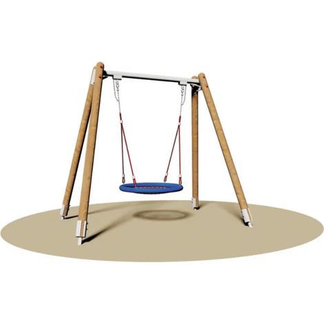 Altalena Charlotte 987 Giochipark acciaio e legno Ø12cm sedile a nido Ø100cm