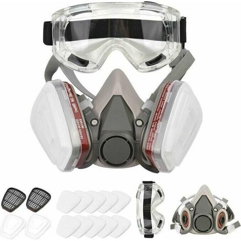 6200 Wiederverwendbare Halbgesichtsmaske, Gasmaske, Atemschutzgerät mit Schutzbrille für Malerarbeiten, organische Dämpfe, Schweißen, Polieren, Holzbearbeitung und andere Anwendungen.