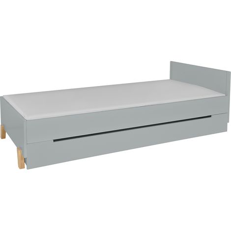 Lit 90x200 sommier et tiroir inclus Novelies Zara Gris (1/4)