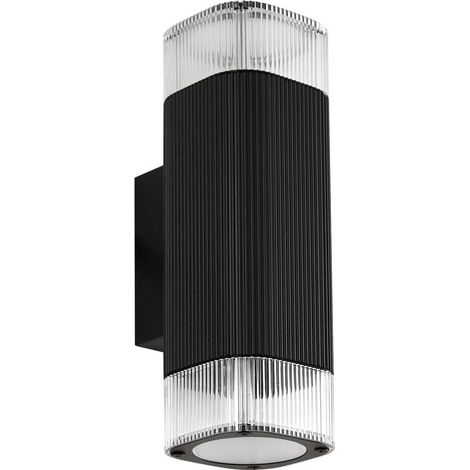 Lindby Lámpara de pared exterior 'Halvar' en Negro Metal