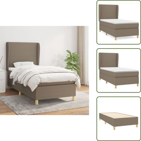 Cama con cabecero ajustable - vidaXL Cama box spring con colchón tela gris taupe 80x200 cm - Colchón ensacado