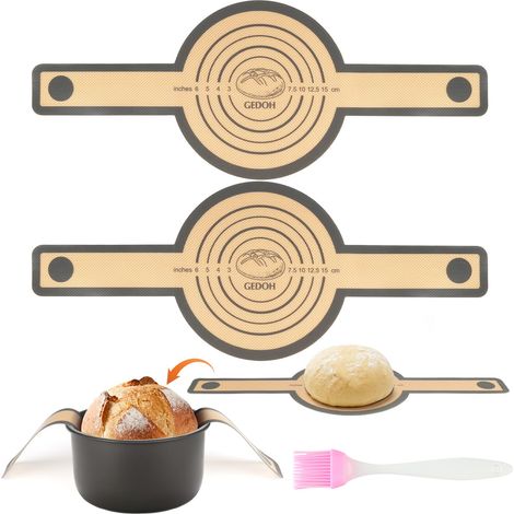 2 Pièces Tapis De Cuisson Silicone pour Four, Tapis Cuisson Silicone Four avec Poignées Longues, Tapis De Cuisson Four avec 3 Racloirs et 1 Pinceau à Épices Anti-Adhésif Réutilisable (1/5)