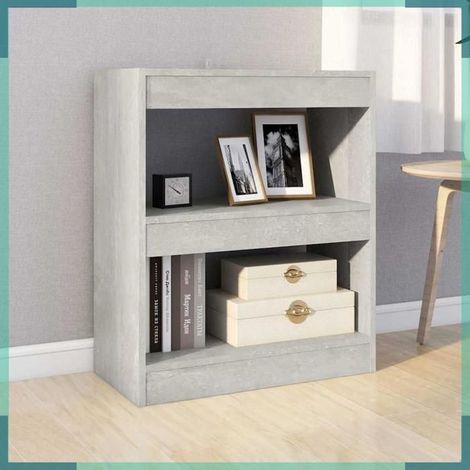 811650 Bibliothèque/Séparateur de pièce Gris béton 60x30x72 cm (1/5)