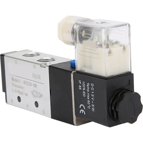 4V210-08 Magnetventil, 2-Wege, 5-Port, pneumatisches Steuerventil (DC12V) (1/5)