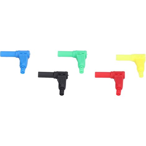 Lot de 10 fiches bananes avec capuchon de protection et étanchéité, à souder soi-même à 90°, 4 mm (1/5)
