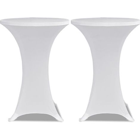 Nappe élastique blanche, 60 cm de diamètre, lot de 2 (1/5)