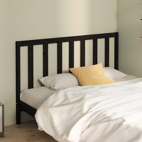 Tête de lit Contemporain Pour Lit adulte Noir 166x4x100 cm Bois massif de pin 61499 (1/5)
