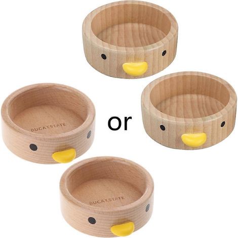 2er-Pack Hamster-Holznäpfe, glatte Oberfläche, niedlicher Futternapf aus Holz, kippsicher