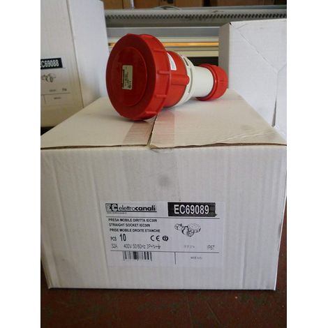 SPINA DIRITTA IP67 380/415V 3P+N+T 32A (ELETTROCANALI cod. EC69089 )