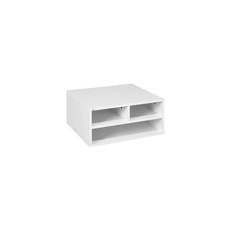 Organiseur bureau aspect blanc avec 3 compartiments fournitures support d'imprimante 47 x 40 x 22,5 cm