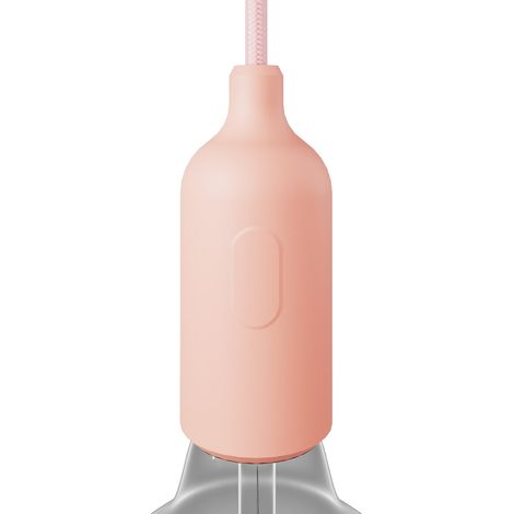 creative cables - Kit portalampada E27 in Silicone con Interruttore e serracavo nascosti - Salmone