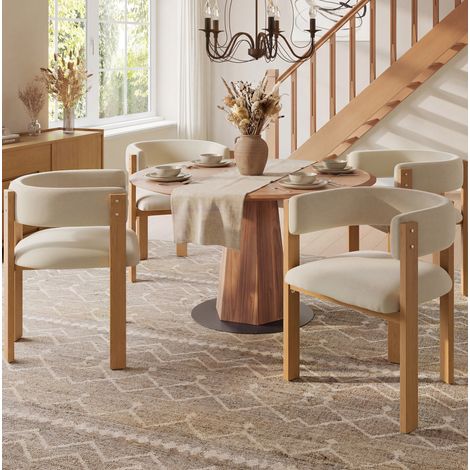 Silla de comedor de metal beige, ergonómica y acolchada,54.5×44×72.5cm (1/5)