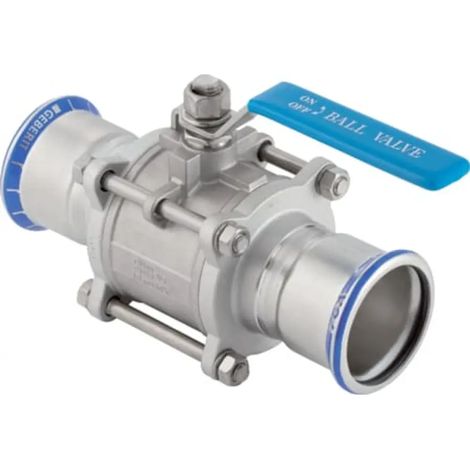 Geberit Mapress Valvola a sfera in acciaio inox con leva di comando, flangiata, DN 15, 92101