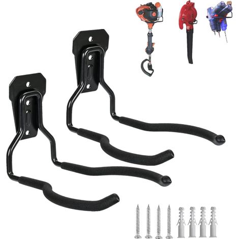 Supports Muraux Pour DéBroussailleuses, 2 Pcs De Crochet Mural Pour Coupe-Herbes, Universel Support Pour Tondeuse à Gazon, Support Mural Pour Coupe-Herbe, Outils De Jardinage Support Mural. (1/5)