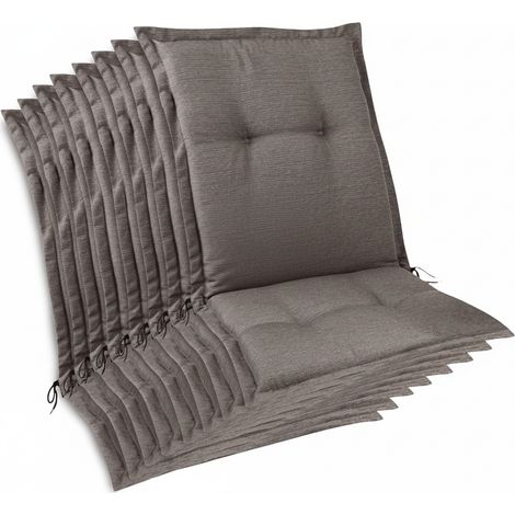 8er Set Premium Gartenstuhlauflage Niedriglehner 105x50x7cm Taupe