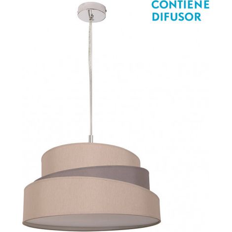 Lampada de Paralume da soffitto 40 cm Diametro Grigio e Taupe. 3xE27. Misure Dimmerabilex40cm.