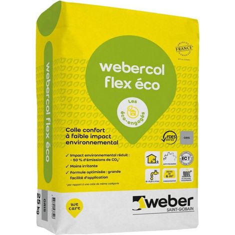 Weber Saint Gobain – Colle carrelage pour sols et murs intérieurs – Sac 25 kg – Pour carrelages et pierres naturelles – Formule anti-poussière (1/3)