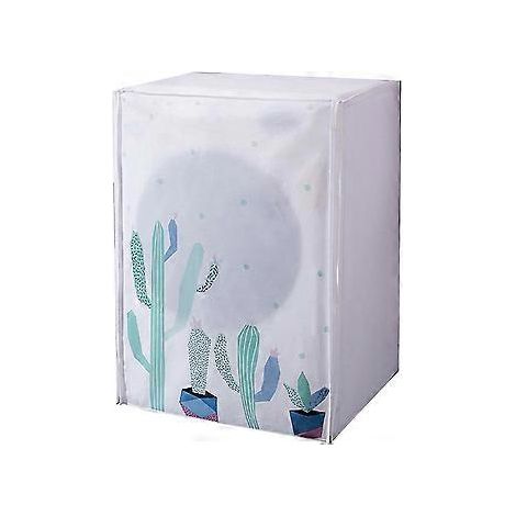 Housse de sèche-linge SZTXJ, housse imperméable pour machine à laver, housse anti-poussière en PEVA pour machine à laver de 6 à 8 kg (60 x 56 x 83 cm, motif cactus). (1/5)