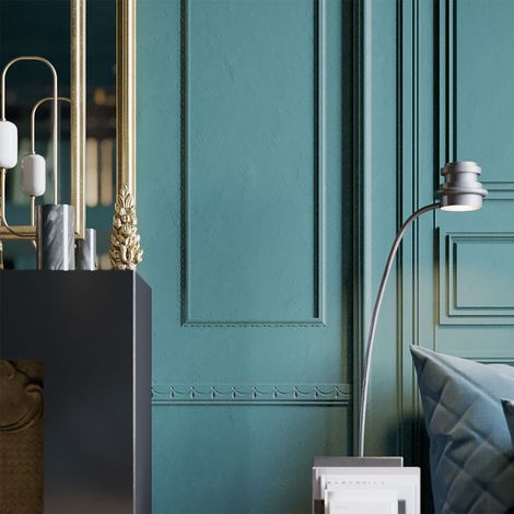 Moulure murale décorative en bois ROYALE - 3 x 100 cm - Brut sans peinture - Cimaise - Plinthe - Baguette d'ornement