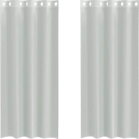 Maison Exclusive - Voile Vorhänge mit Ösen 2 Stk. Hellgrau 140x24 (1/5)