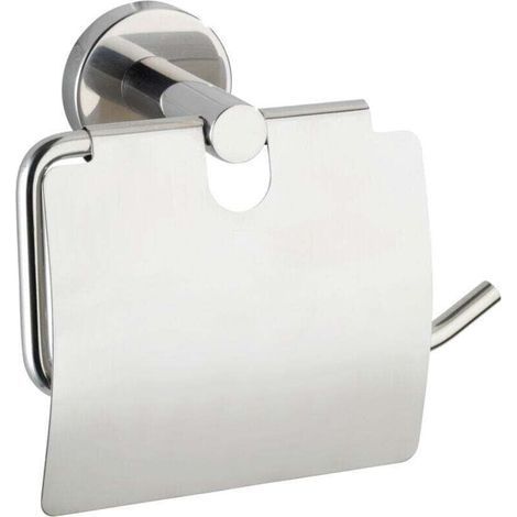 Wall-mounted toilet paper holder, toilet paper holder with lid, Bosio Shine, stainless steel, 15x13.5x7 cm, shiny (1/4)